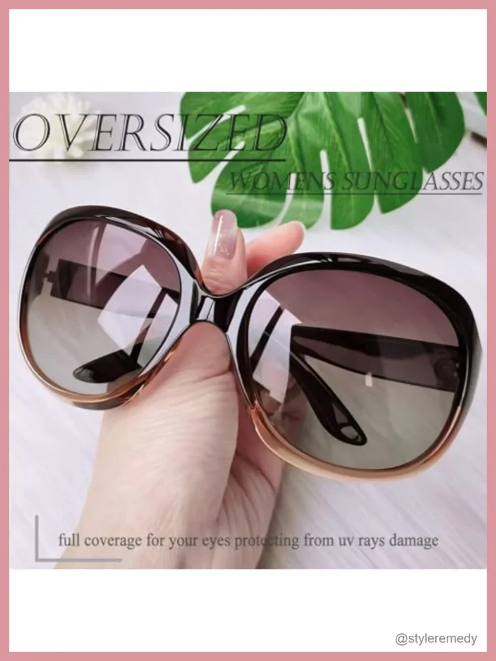 Oversized Polarized Sunglasses UV Protection Butterfly Design Driving Sun